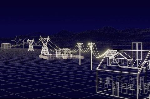 The word 'News' in white letters on a blue background