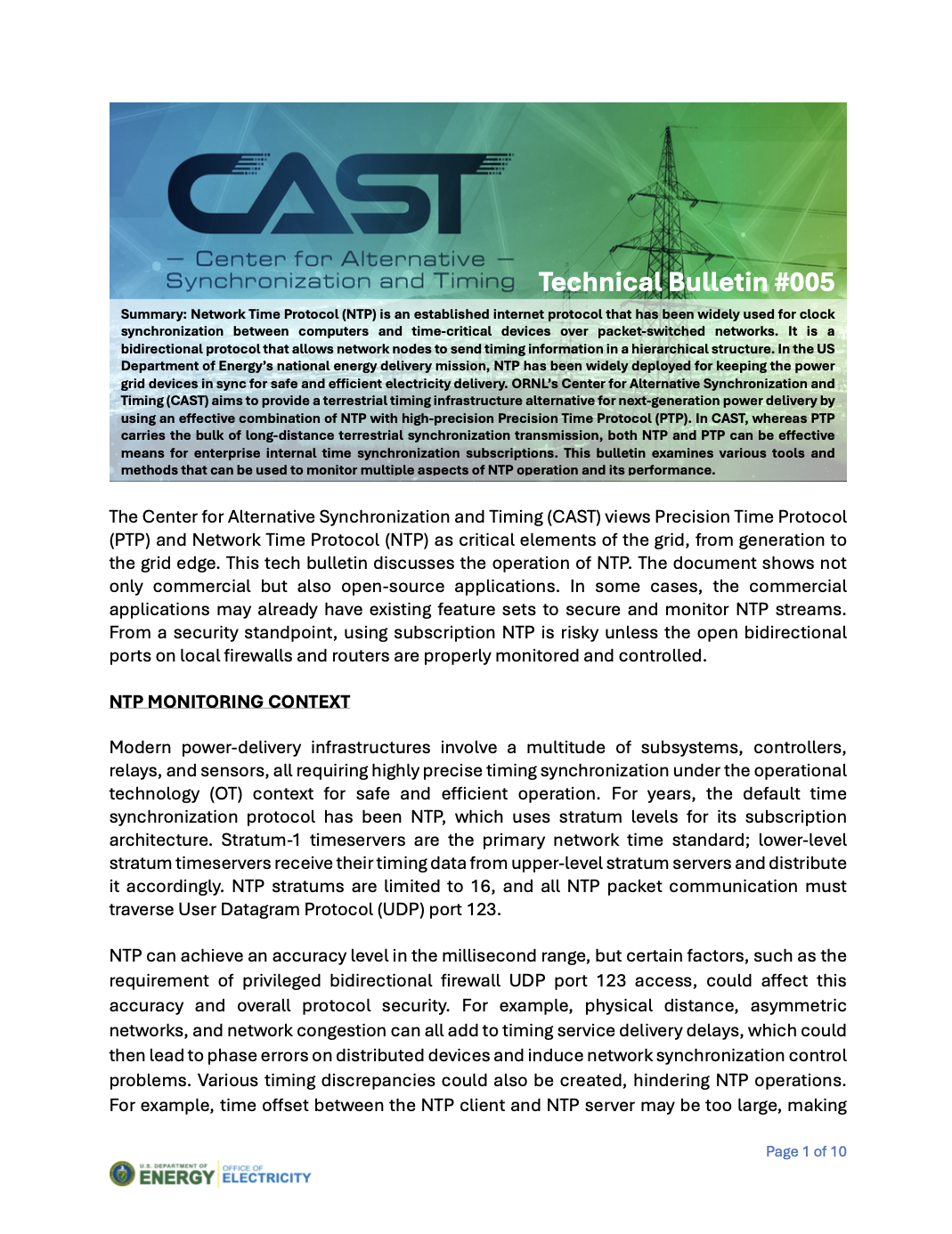 Image of the first page of a technical bulletin.